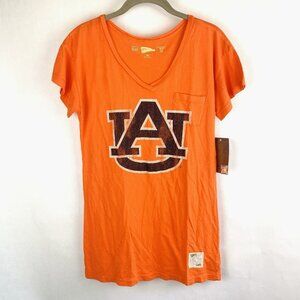 NWT Auburn V Neck T Shirt Retro Vintage Womens Small Aubie Orange Tigers AU Soft